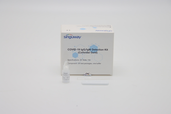 Detección rápida Kit Colloidal Gold Test Kit ISO13485 del anticuerpo rápido plástico de la reacción